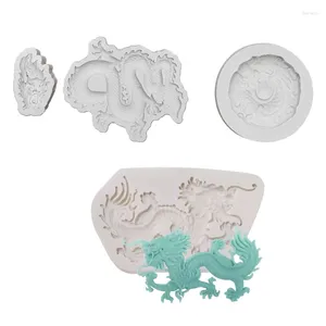 Bakningsverktyg 367A Fondant Molds Animal-Dragon Chololate Candy Soap Mold Mold Tool DIY