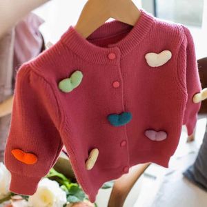 Cardigan phechcoat antumn baby ball ball heart lebed lebed sweater cardigan girls single stest wx5.31