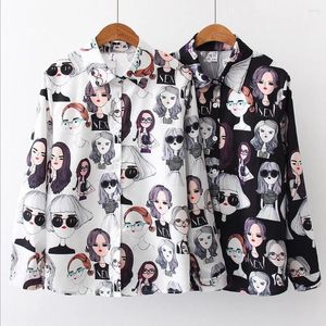 Kadın Polos Kadınlar Vintage Uzun Kollu Yatak Ofis Gömleği Koreli Tops Blusas Feminas #T10G