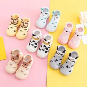 First Walkers Sneakers Four seasons cute cartoon cow socks baby shoes comfortable breathable and non slip indoor and outdoor walking shoes. WX5.31