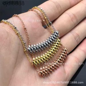2024 New Designer2024 New Designernecklace Direct New Product Willow Nail v Gold High Bullet Head Necklace Couple Internet Red Jewelry Necklace
