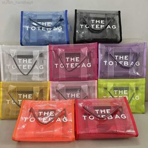 PVC Clear Large Märke Tote Bag Designer Casual Tote Mesh Shoulder Purses Jelly Transparenta Women Hand Bag Clutch Women Bag Vikat