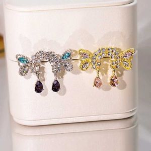 Kolczyki wykwintne luksusowe kryształowe kolczyki motylowe dla kobiet vintage estetyczne długi frędzle kolczyki na przyjęcie weselne Prezent 230831