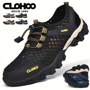 CLOHOO Men's Lightweight Mesh Casual Non-slip Rubber Sole Hiking Shoes Outdoor Camping Running Athletic Sports