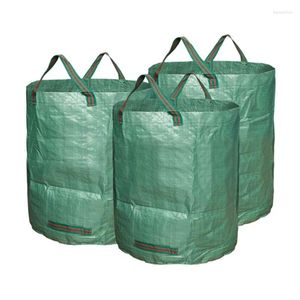 Storage Bags 45 76cm Collapsible Leaf Trash Can Garbage Large Green Collection Bin Garden Camping Use Organizer Products