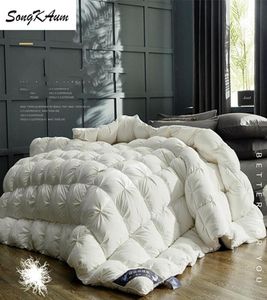 SongKAum 100 White GooseDuck Down Quilt High quality Fivestar el Flower Duvets Comforters 100 Cotton Cover7554860