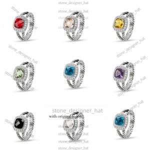 Designer David Yurma Jewelry Bracelet Square 7Mm Cable Petite Ring Line Ring Popular Ring Accessories 9214