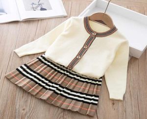 2020 Autunno New Arrival Girls Fashion Knittosed 2 Set Set Sighion Coatskirt Girls Boutique Outfits Baby Girl Inverno vestiti X096212154