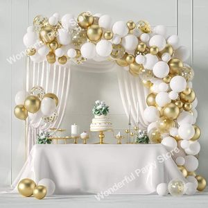 Party Decoration 110Pcs Balloon Garland Kit Arch White Metallic Gold Confetti Latex Balloons Birthday Bridal Baby Shower Wedding