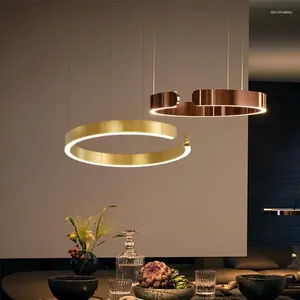 Chandeliers Minimalist LED Pendant Lamp Dimmable For Table Dining Room Kitchen Island Ceiling Chandelier Home Decor Luster Lighting Fixtures