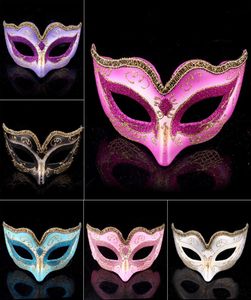 Maska imprezy promocyjnej z złotą maską błyszczącą unisex blask maskaradę atmosfera Mardi gras maski maskarady Halloween6727912