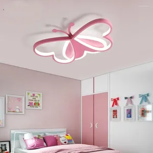 Ceiling Lights Creative Butterfly Modern Living Room Girls Bedroom Light Fixture Study Nursery Children's LED Lamp