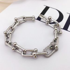 Designer 18k gold U Horseshoe Mosanite bracelet lady jewelry S925 sterling silver Christmas love gift