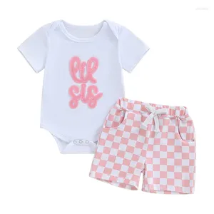 Clothing Sets Toddler Baby Girl Clothes Summer Short Sleeve Letter Shirt Casual Shorts Big Sister Little Matching Outfits