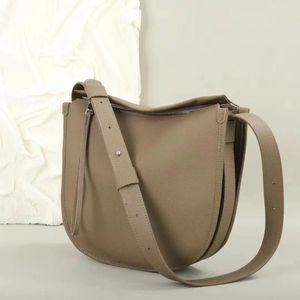 Drawstring 2024 High Quality Women Genuine Leather Female Versatile Handbags Ladies Simple Large Shoulder Crossbody Bags