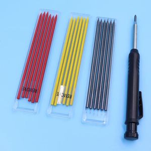 Carpenter Pencils Black Red Yellow Leads Construction for Cement Wood Metal 2.8 Mechanical Automatic Pencil Retractable Refill 240604