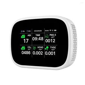 Tuya WiFi 10in1 Air Quality Detector Household Portable Tester TFT Display Multifunctional Time Temperature Humidity Test Meter