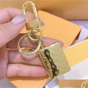 Keychains & Lanyards Exclusive Original Box Europe And The United States Fashion Quality Mens Womens Envelope Key Chain Luxury Outdoo Dhcrs