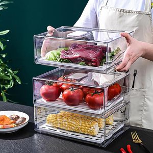 Storage Bottles Refrigerator Organizer Bins Reusable Food Containers Fridge Stackable Drawer In Home Kitchen Restaurant Tools