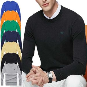 Мужские свитеры Супер мягкие 100% хлопковые свитера мужская джампер на молнии 2021 Осень/Зимняя теплый трикотаж Мужчина О-образный свитер PL8507 Q240603