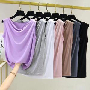 Women's T Shirts Elastic Womens Top Lady Modal Sleeveless V-neck Woman Tshirt All Match Basic T-shirt Black Gray White Color