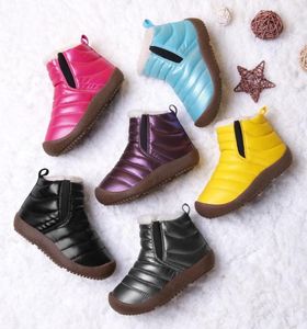 Chłopcy dziewczęta ślizgają się na butach dla dzieci miękkie podeszwa różowa kolorowa ciepłe butę śniegu z cielęciem z spłukiwanym wodoodpornym 2315465