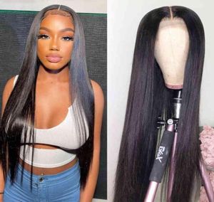 Yarra 브라질 스트레이트 13x4 흑인 여성을위한 사전 뽑은 레이스 전면 인간 머리 가발 360 투명한 전면 가발 22060962439663793