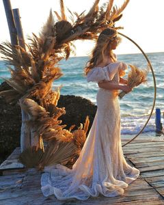 2024Luxury Pearls Suknia ślubna syreny z paliwowych sukni ślubne z koralikami na ramię