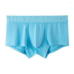 MUITOPANTES Mens sexy cintura média íntima cueca ultrafina boxer homme calcinha esticada respirável shorts bulge shorts lingerie