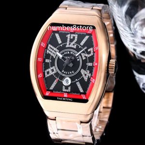 ダマスカススチールレーシングV45メンズウォッチローズゴールドダイヤモンド番号自動高級時計サファイアクリスタルトンノーデザイナー腕時計4色