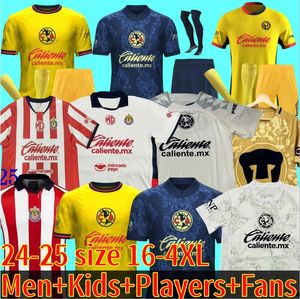 حجم S-4XL Liga MX 24 25 Club America Soccer Jerseys Leon Third 2024 2025 Mexico Leon Tijuana Tigres Unam Chivas Guadalajara Cruz Azul