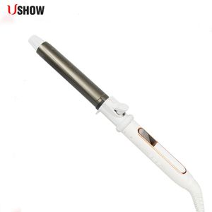 Ushow Professional Ceramic Hair Curler LED Digital Temperatura Wyświetlacz Curling Iron Roller Curls Wand Wand Wand Waver Styl mody Stylowanie 240601