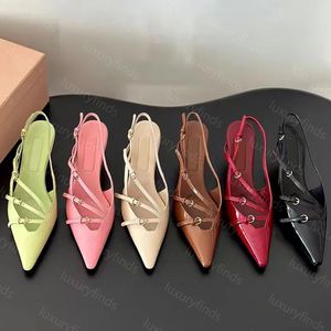 Women Heel Sandal Kitten Heel Slingback Pump Heels for Fall Slingback Closed Pointed Toe Stiletto High Heels Backless Slip-on Heeled Autumn Pumps Dress Shoes Luxury