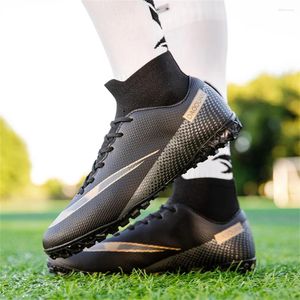 American Football Shoes Soccer Men High Ankle Adult Professional Non-Slip Spike Inomhusstövlar Tonåring Kids Training Sneakers