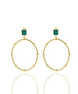 luxury jewelry women designer errings gold malachite hoop huggie ins fashion earrings and diamond clavicle chain jewelry suits4549111