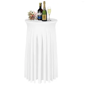 Table Cloth Cocktail Cover Tablecloth With Natural Wavy Round Skirt Fitted High Top For Bar Wedding Banquet