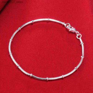 Bangle Noble Nice Charm Snake Chain Silver Color S para homens Men Wedding Jeia de moda de alta qualidade Presentes de Natal q240603