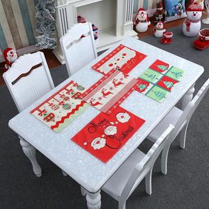 Table Cloth Big Head Christmas Mat Placemats Non Slip Tablemat Old Man Party Xmas Ornaments For Household Doily Drink Pad