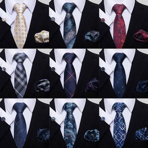 Дизайнерский галстук мужчины связывают сплошные цветные клетки в горошек для мужчин для мужчин монохромное галстук модный бизнес, муж мужа, дедушка для вечеринки мужчины клетчатые цветочные роскошные галстуки