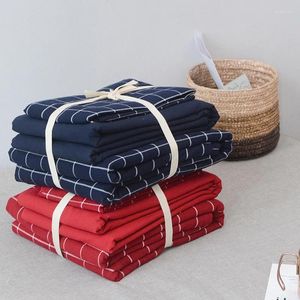 Bedding Sets Blue White Stripes Japanese Style Cotton Wash 3/4pcs Sets(duvet Cover Flat Sheet Pillowcase)