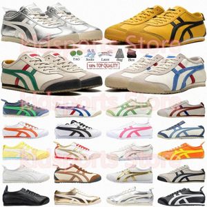 Koşu ayakkabıları Tiger Meksika 66 Spor ayakkabı kadınlar erkek eğitmenleri beyaz huş tavus kacir siyah mavi kırmızı bej çim yeşil deri düz spor ayakkabı etkm#
