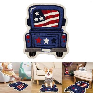 Carpets Independence Day Car Shape Entrance Welcome Mat Rubber Back Kitchen Funny Carpet Front Door Special