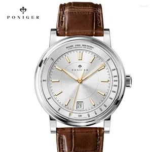 Zegarek zegarek Ponger Szwajcaria Japonia NH35A Automatyczne mechaniczne zegarki mężczyzn 50m Wodoodporne Tachymeter Sapphire Clock P-2