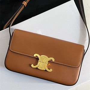 2023 New High end Genuine Leather Triumphal Arch Underarm Fashionable and Versatile One Shoulder Handheld Small Square Bag