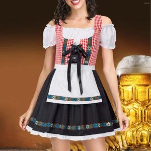 Sukienki imprezowe Niemcy Oktoberfest Maid Mundur Bawarian Stage Performance Kostium Halloween Karnawał z fartuchem