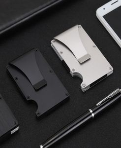 Rostfritt stål metallkort plånböcker smala minimalistiska aluminiumlegeringskorthållare pengar klipp 24 stil x1231697302