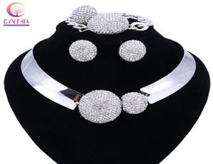 New Luxury Maxi Women Bijoux Jewelry Crystal Statement Alloy Necklaces Collar Choker Bib Pendants Jewelry Set Necklace Ring5609740