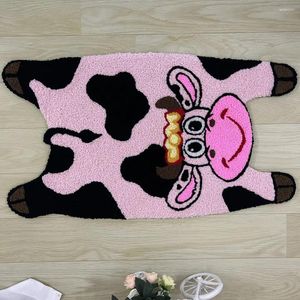 Carpets Cute Cow Shape Carpet Child Bedroom Area Rugs Tub Side Anti Slip Floor Pad Animal Doormat Home Kids Room Nursery Decor Mat