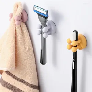 Kitchen Storage Silicone Toothbrush Holder Nail Free Foot Hook Design Paste Walls Rack Strong Load Bearing