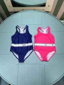 Top Cute Summer Girls Marka jednopunktowe bikini litery kąpielowe nadrukowane dzieci dzieci kamizelki bez rękawów garnitury Baby Girl plaż
